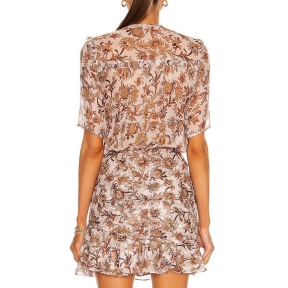 Veronica Beard Dakota Ruched Floral Silk Mini Dress - Picture 2 of 16